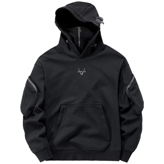 Black Men's Spring And Autumn Function Wind Mask Hoodie